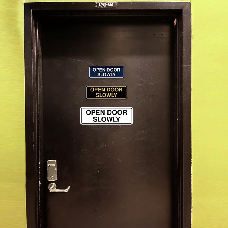 All Quality Standard Open Door Slowly Door/Wall Sign - Silver - Medium 1 Pack - Image 3